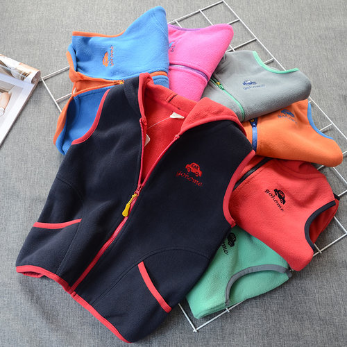 儿童带帽韩版休闲摇粒绒坎肩马甲