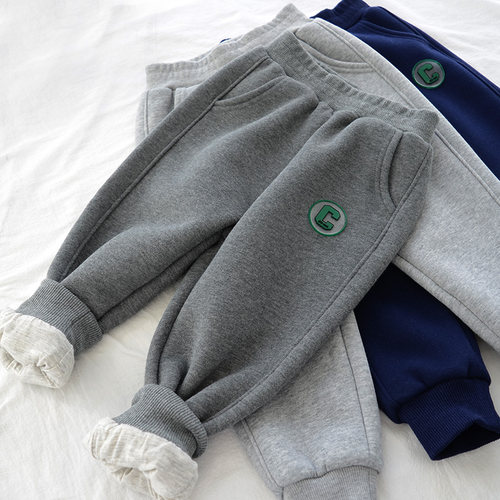 儿童双层运动裤保暖长裤子