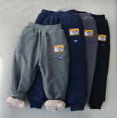 儿童棉裤 舒适 子冬季 棉布加棉加厚弹力长裤 男童休闲过冬运动裤