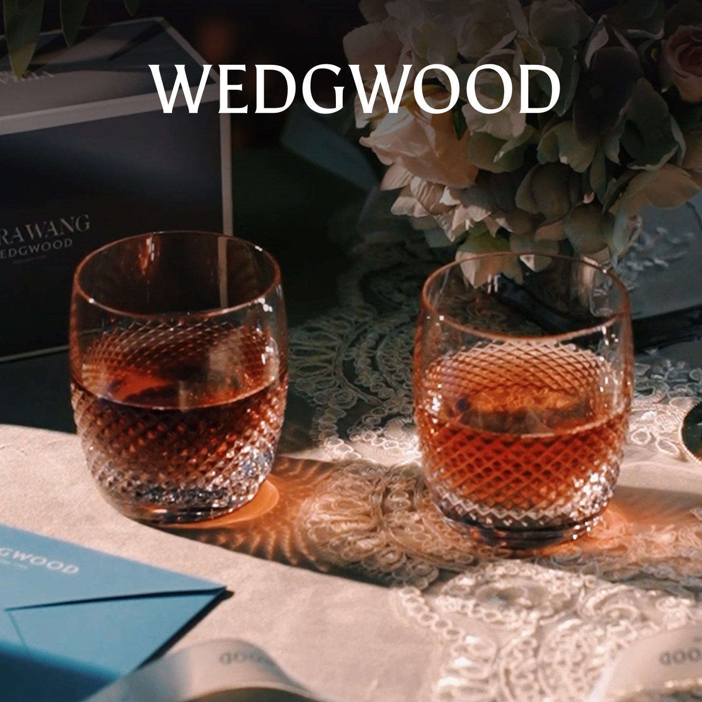 WEDGWOOD威基伍德Vera Wang晶钻酒杯2件套水晶威士忌杯水杯