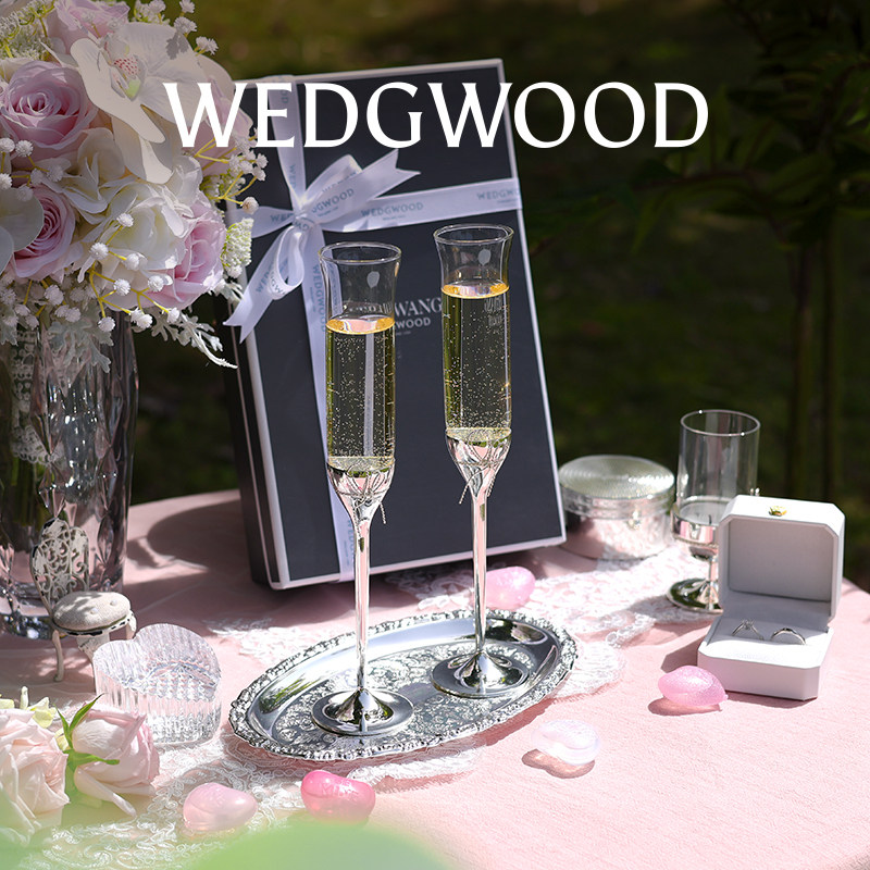 【新婚礼物】WEDGWOOD威基伍德酒杯Vera Wang爱之结绳香槟杯礼盒
