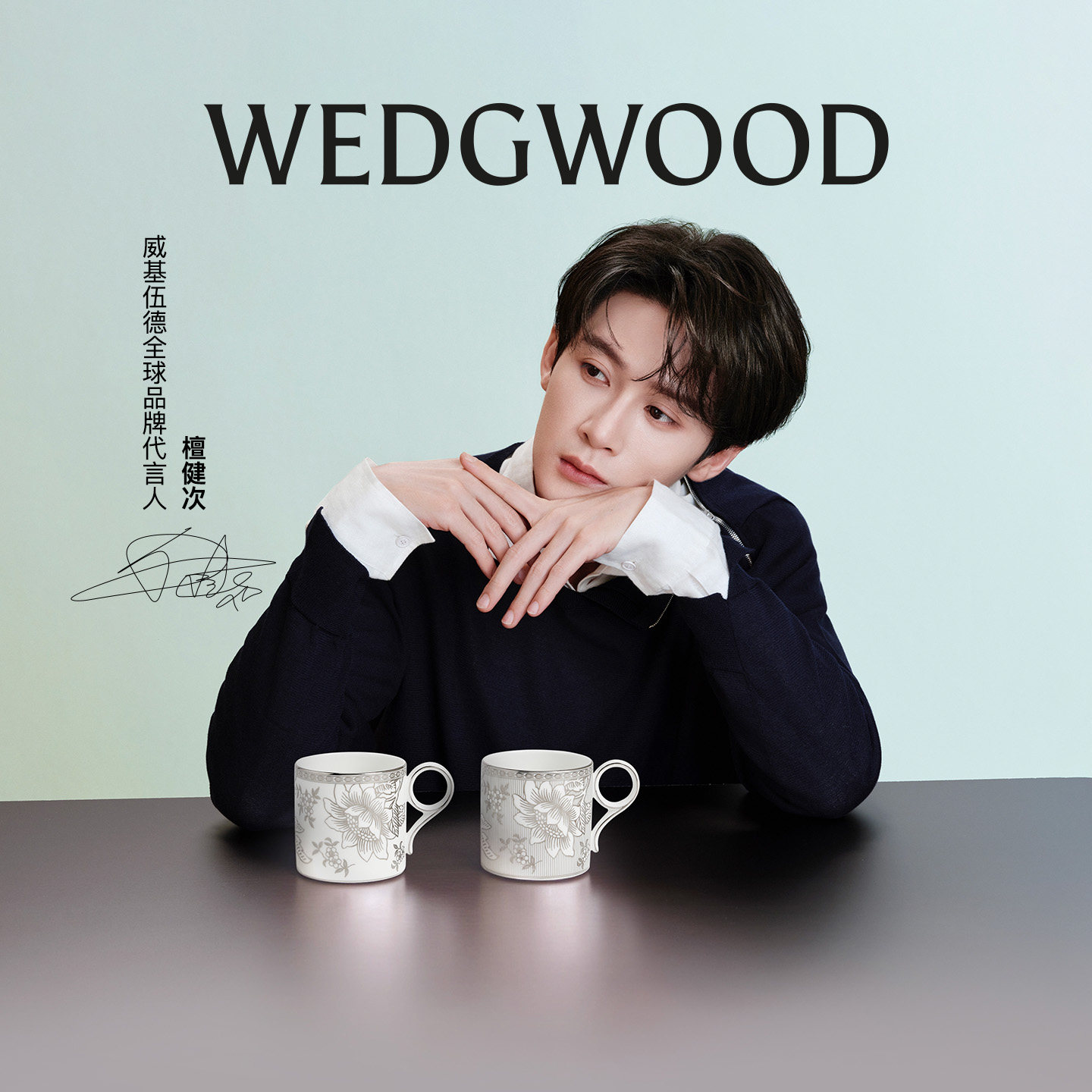 【檀健次同款】WEDGWOOD威基伍德银彩绮境马克杯情侣对杯骨瓷送礼