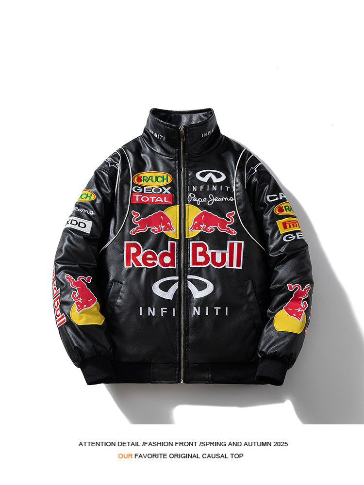 thumbnail for American Retro Racing Suits, Motorcycle Cotton Suits, Autumn and Winter Motorcycle Cycling Suits, Embroidered Bomber Jackets, Men's and Women's Jackets