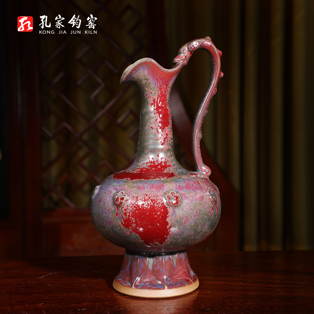 孔家钧窑【花浇】神垕钧瓷工艺品陶瓷摆件花瓶家居桌面传统装饰品