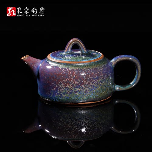 孔家钧窑[井栏壶]藏品级钧瓷手工功夫茶壶送礼套装雅致高端泡茶壶