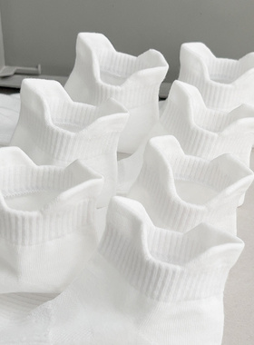 白色袜子男船袜夏天纯棉防臭ins潮牌夏季薄款短袜低帮浅口运动袜