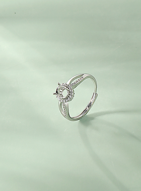 镀S925银原创设计万能女戒指空托