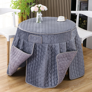 冬季烤火桌子罩套圆形加厚加绒电炉罩套家用圆桌子罩套新款烤火罩
