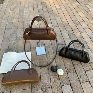 日韩时尚 复古通勤单肩斜挎法棍包女 手提包小众设计夹子包2025新款