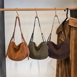 新款信使马鞍包复古百搭单肩大容量斜挎包女高级感简约腋下通勤包