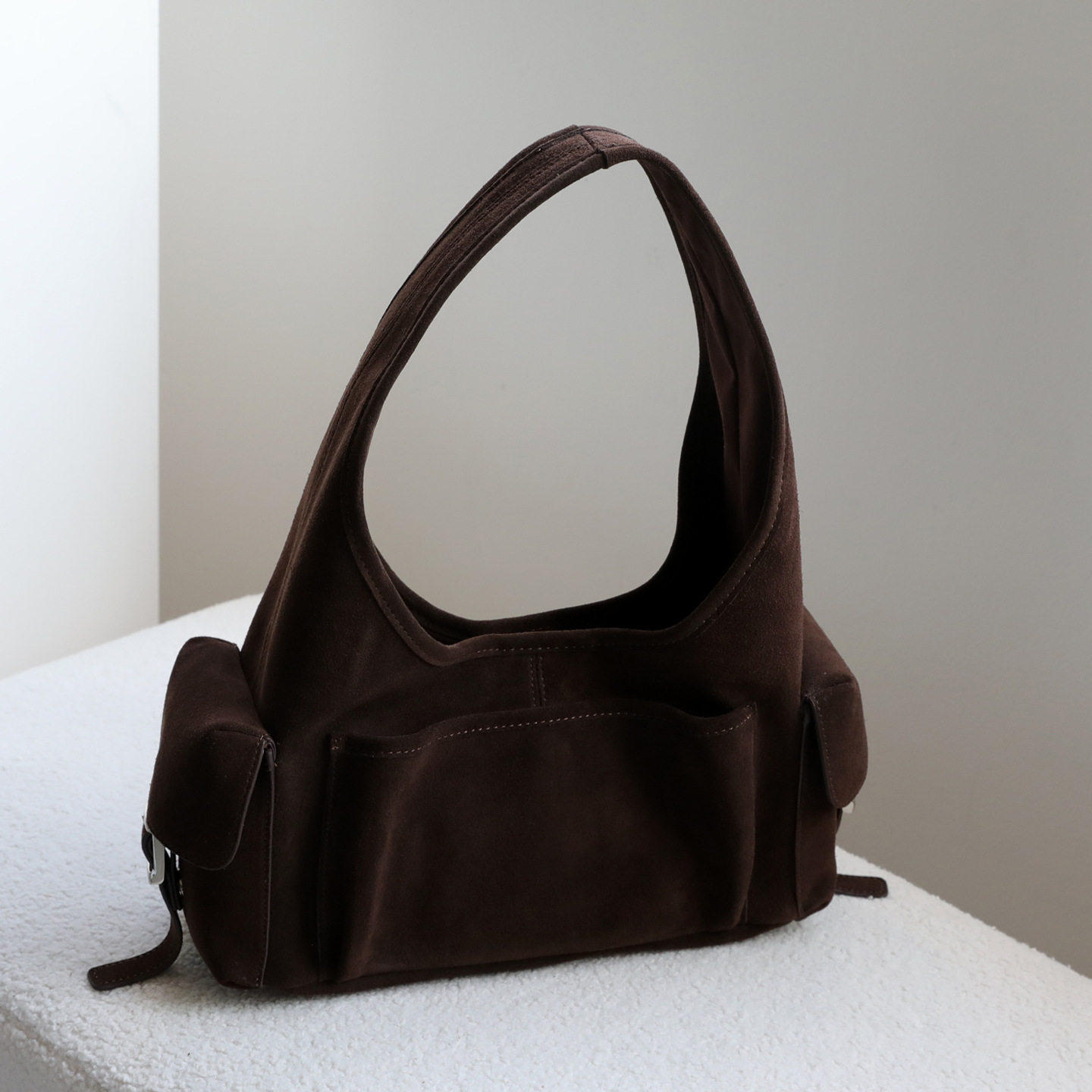 韩板小众工装风真皮女包单肩机车女包多口袋设计简约通勤腋下包,箱包皮具/热销女包/男包,腋下包,淘宝优惠券,粉丝福利购,淘宝优惠卷