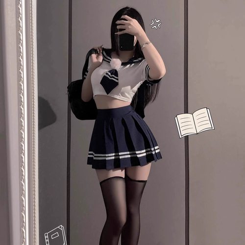 SLOWBURN 性感学院风JK超短裙纯欲水手服cosplay辣妹制服套装女