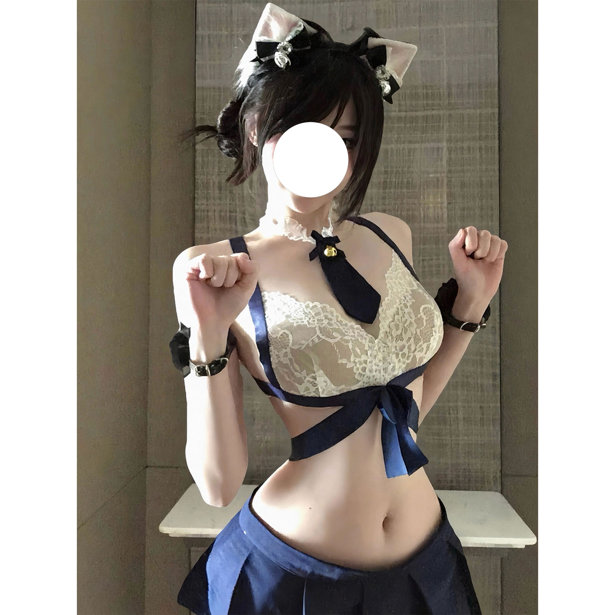 SALTCRUSH 纯欲JK制服睡衣内衣蕾丝上衣百褶裙性感日系学妹套装女