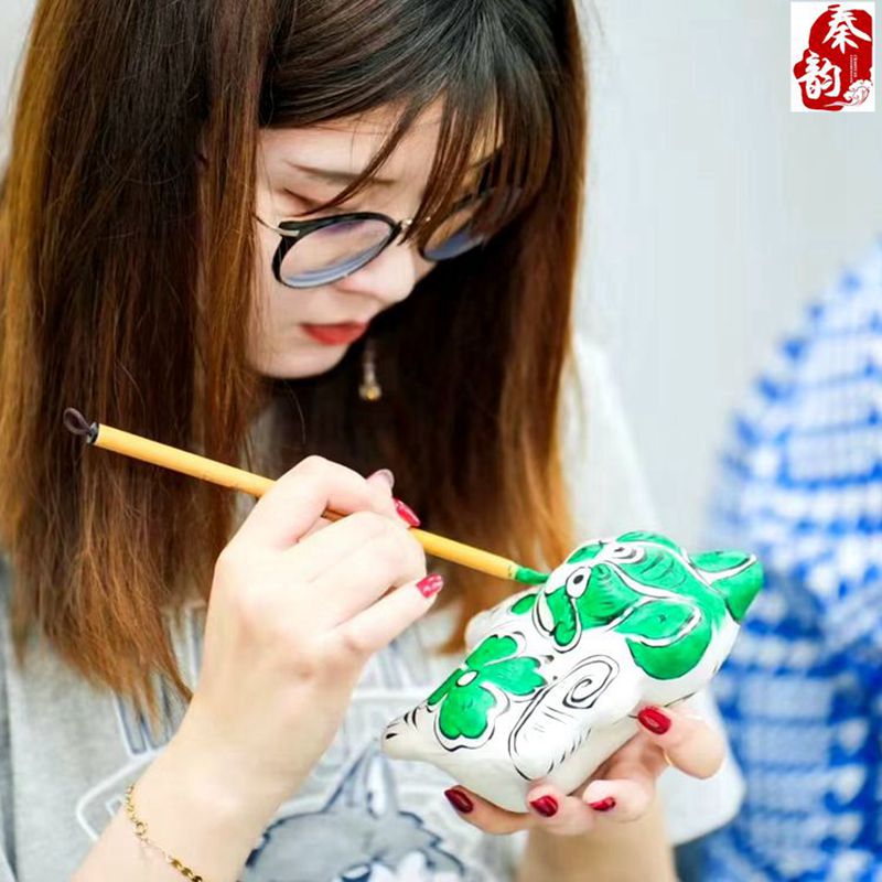 凤翔彩绘泥塑DIY材料包学生涂鸦
