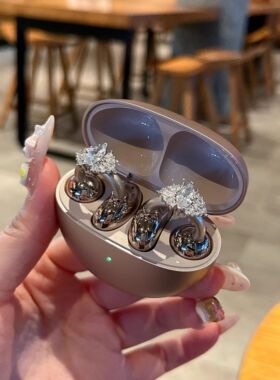 适用华为freeclip2耳夹式耳机装饰品装扣配饰保护套女生满钻夹扣