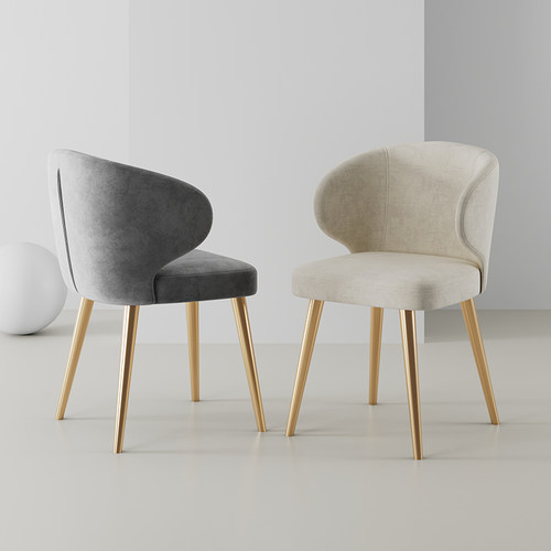 艺声布艺简约餐椅椅子靠背椅