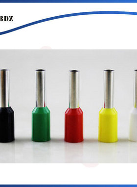 VE1008管型端子针形预绝缘接线端子冷压铜鼻铜管端子1-70平方线耳