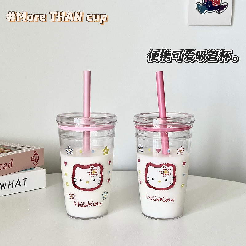 水杯吸管杯女新款2025高颜值女生杯子办公室家用喝水耐高温塑料杯