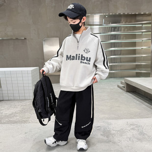 男童春装卫衣套装2026新款春秋款中大童运动帅气春季时髦潮儿童装