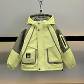 男童冬装 中大童秋冬男孩洋气上衣儿童休闲冲锋衣 风衣外套2026新款