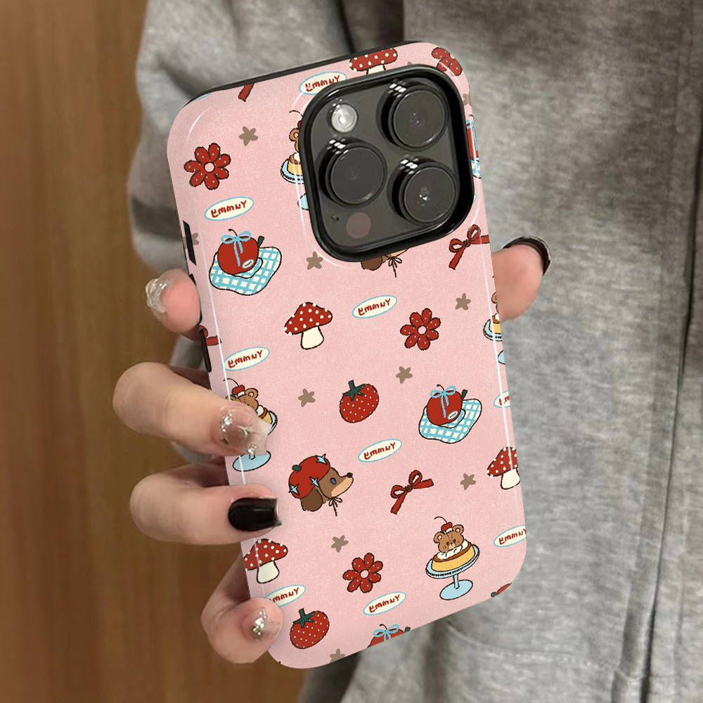 草莓狗狗适用苹果16promax手机壳iPhone17pro新款15plus防摔14菲林13男12xsmax女款11xr情侣3se2外壳7套8plus