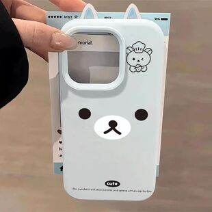 面包小熊适用苹果16promax手机壳iPhone15pro新款14防摔13软壳12pro男11promax女款15plus情侣14pro套16e