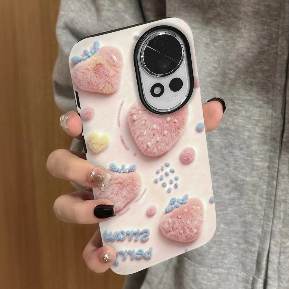 粉色草莓适用华为nova14手机壳12ultra新款12活力版13nova11se菲林10pro防摔9男8女款7se情侣14至尊版保护套