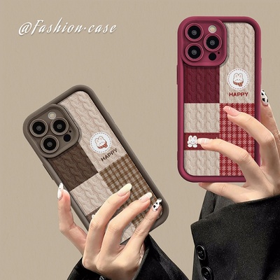 vivox90毛绒格子兔手机壳