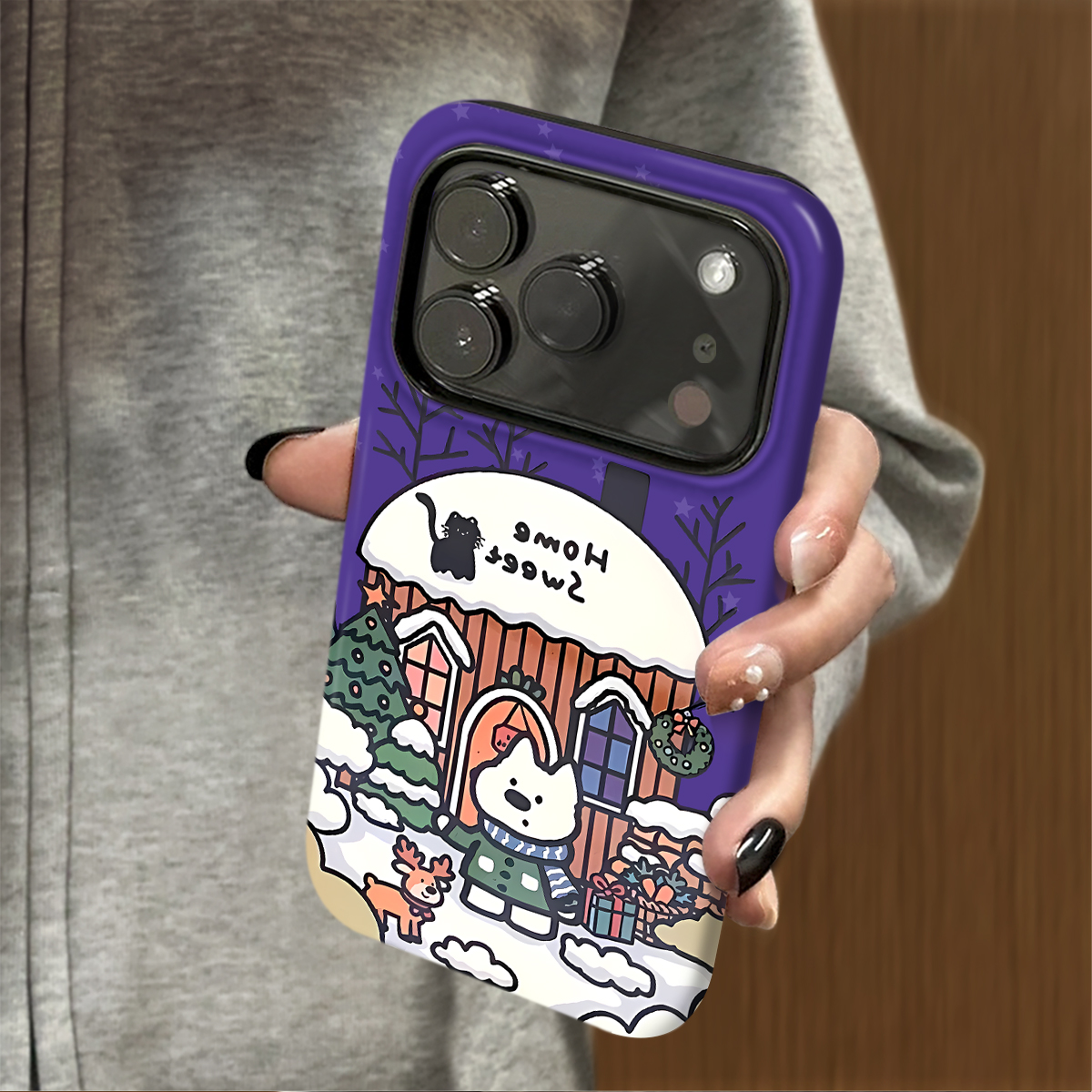 雪地小狗适用苹果17promax手机壳iPhone16pro新款15plus防摔14菲林13男12xsmax女款11xr情侣3se2外壳7套8plus