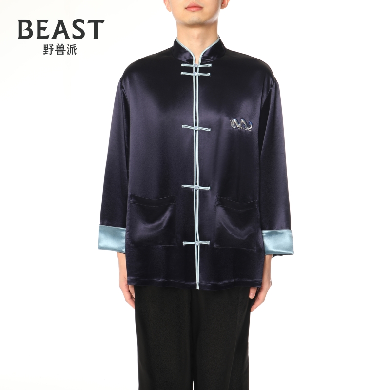 野兽派桂花乌龙刺绣上衣家居服