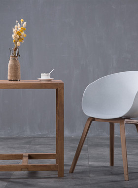 特价欧美现代简约白色实木曲木扶手靠背咖啡椅餐椅电脑椅休闲椅子