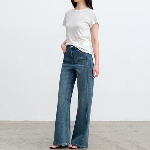 张小某微喇牛仔裤女夏薄款