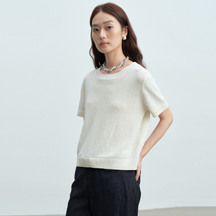 张小某 罗纹金线针织短袖女夏季2026新款薄款t恤老钱风上衣 Z3138