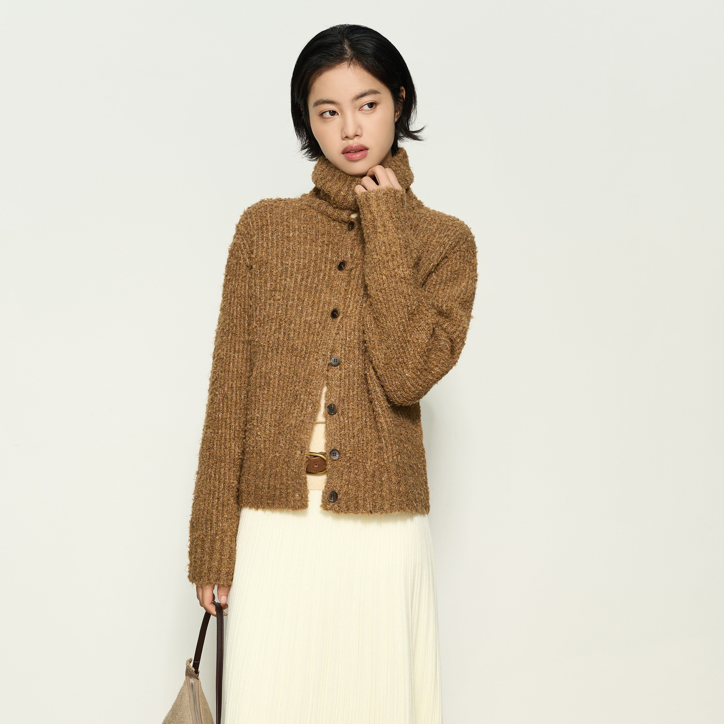 张小某 高领羊毛针织毛衣女冬季2025新款加厚大翻领开衫上衣M2325,女装/女士精品,毛衣,淘宝优惠券,粉丝福利购,淘宝优惠卷