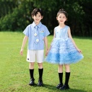 六一儿童节演出服蓝色连衣裙合唱朗诵表演服幼儿园园服毕业照礼服
