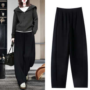 宽松加长阔腿休闲裤 高级感绵羊毛香蕉裤 镰刀裤 加厚卫裤 女秋冬新款