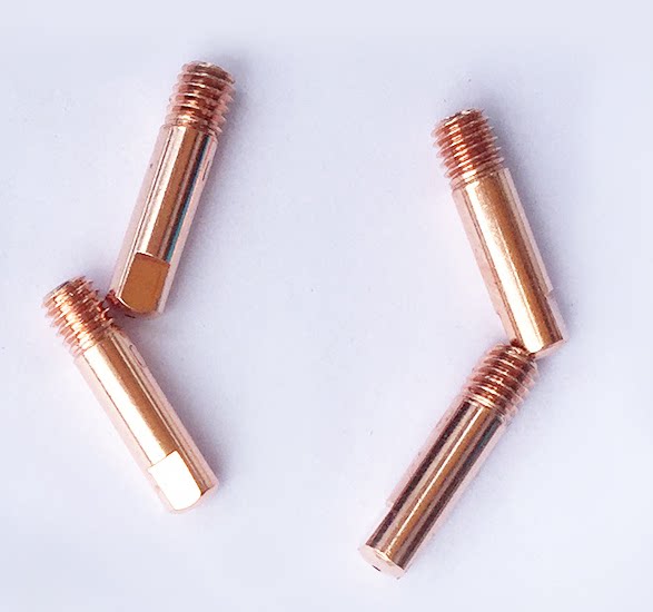 二保焊枪配件欧式紫铜导电嘴0.8 1.0 1.2气保焊枪导电咀焊嘴