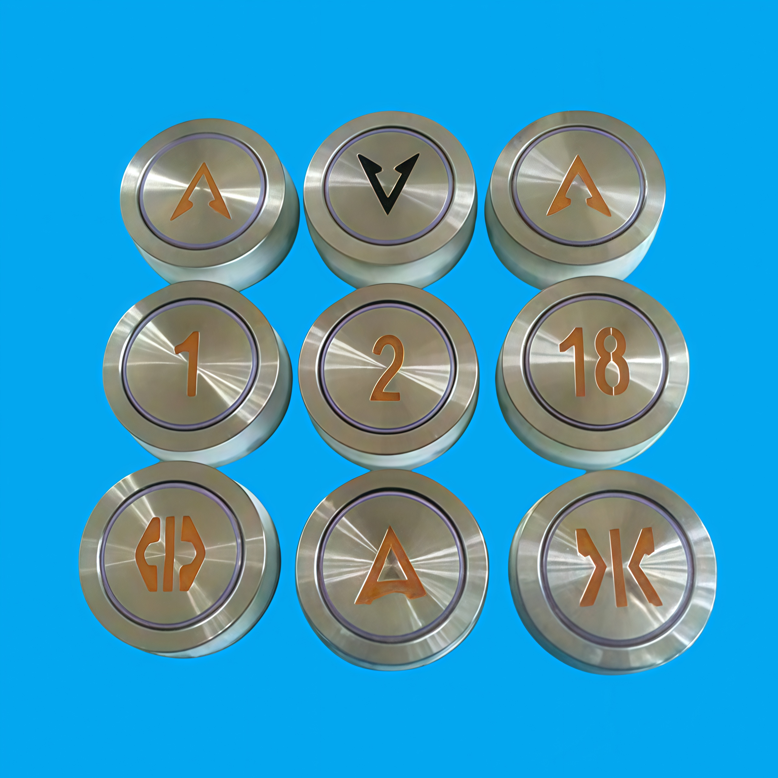 电梯按钮 快意圆按钮 开孔35MM橙光 AN306A圆形按钮与KA122T通用