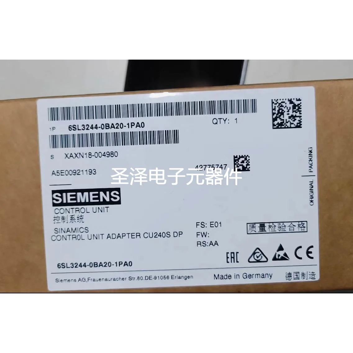 6SL3244-0BA20-1PA0西门子原装全新模块6SL3244-0BA20-1PA0议价