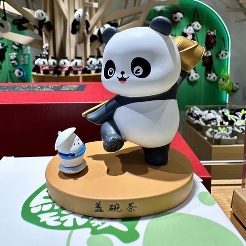 创意树脂熊猫桌面摆件卡通可爱
