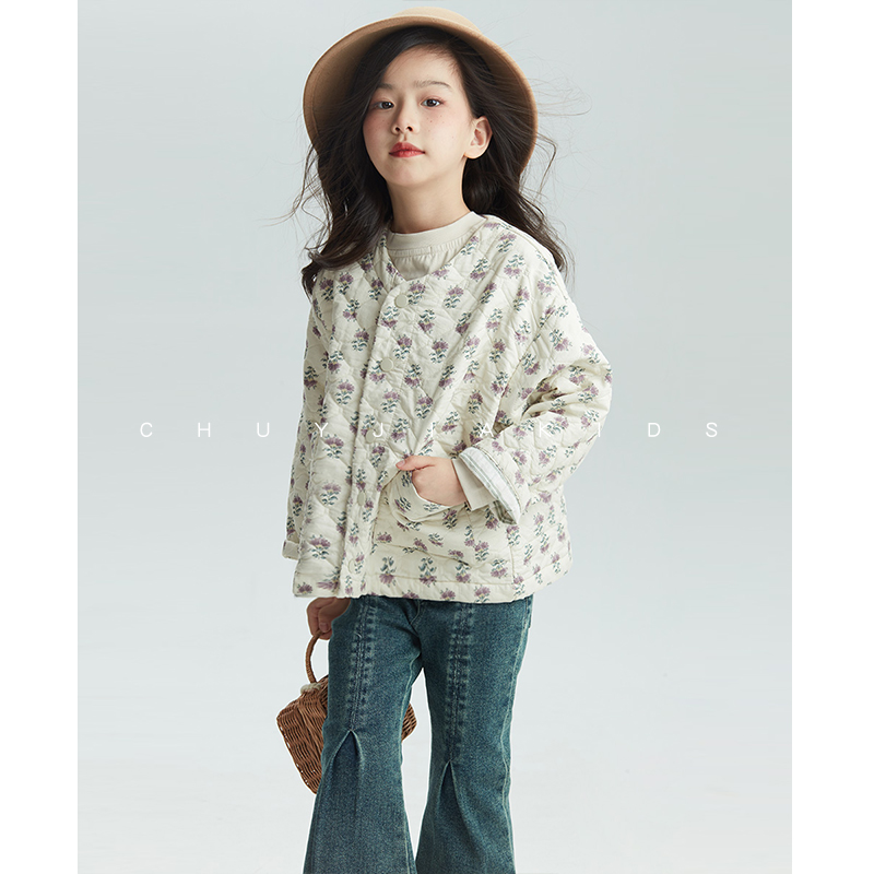 初羽家女童秋冬棉服可两面穿