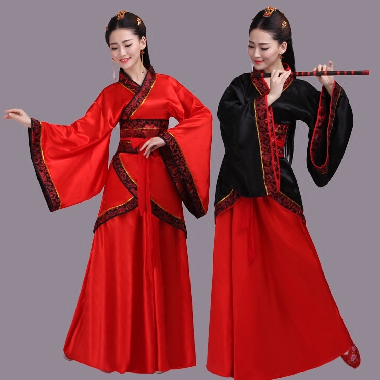 新款汉服女装汉服曲裾古装服装 汉服民族服装女古装曲裾演出服装