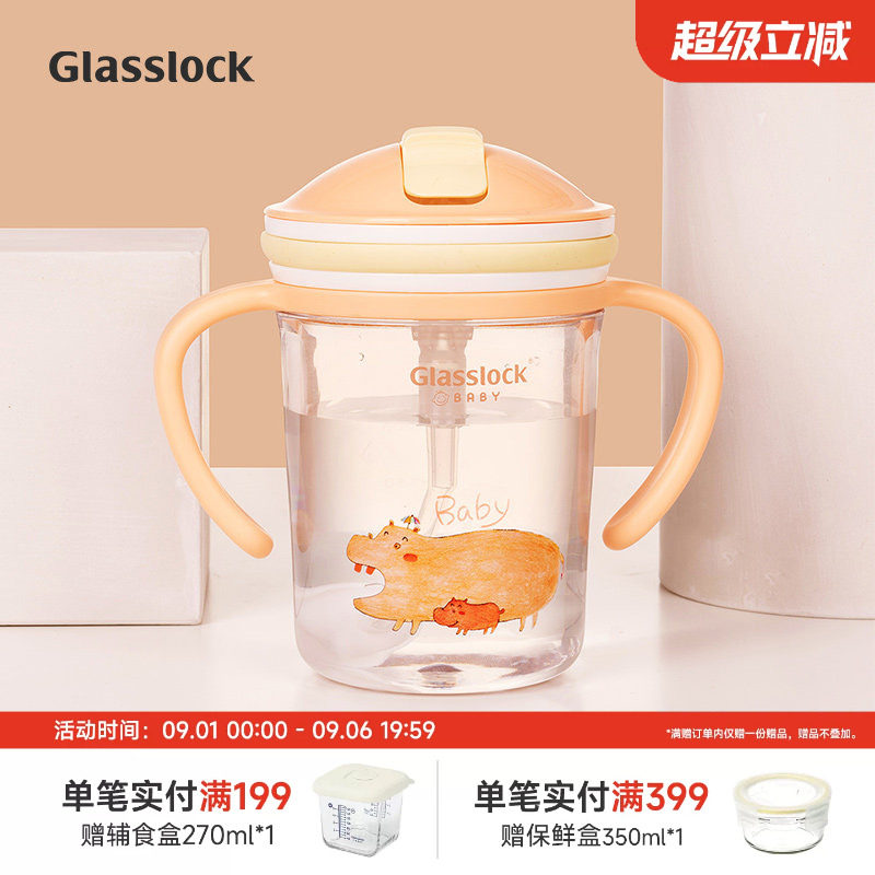 Glasslock卡通Tritan儿童水杯图片