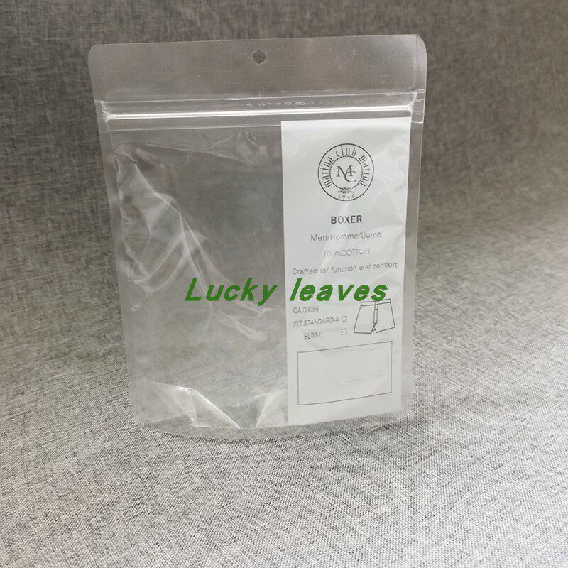 定制内衣T桖内裤服饰复合袋站立自封口袋型PET/CPP聚酯丙烯材质