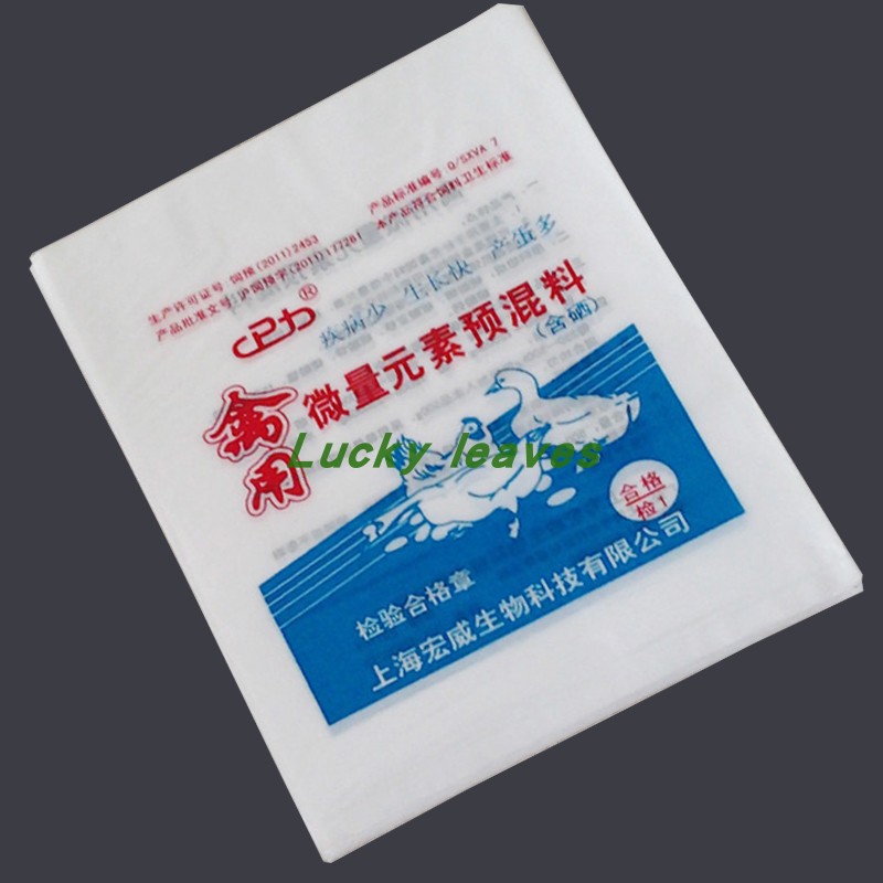 定制禽用微量元素预混料塑料包装袋高压单层耐摔打LDPE材质平口袋图片