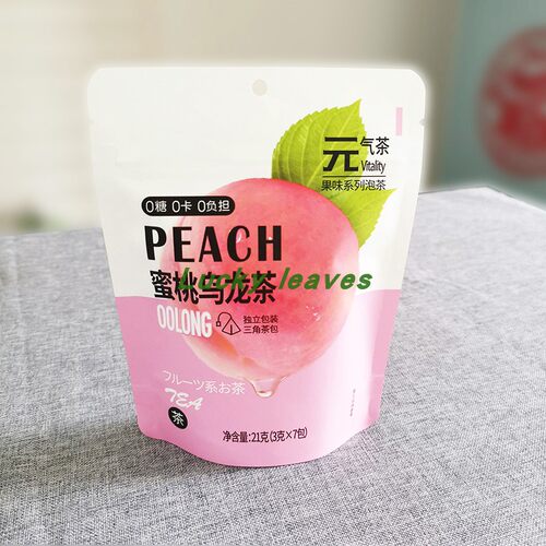 定制蜜桃乌龙花果茶PT/VMPET/PE磨砂镀铝自立自封圆角袋免费设计