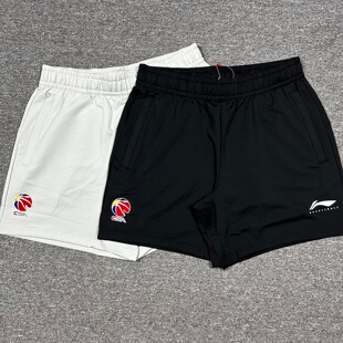 李宁赞助CBA25-26赛季男子篮球运动短裤速干弹性四分裤AKSW351