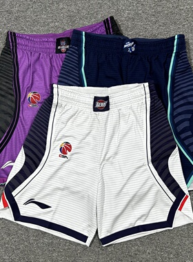 李宁赞助CBA山东广州宁波球员版中文比赛短裤大码篮球速干短裤