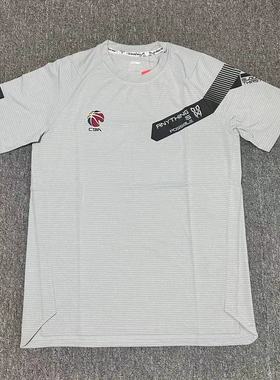 李宁CBA赞助男子篮球球员版休闲运动银线T恤速干超轻短袖ATSN403