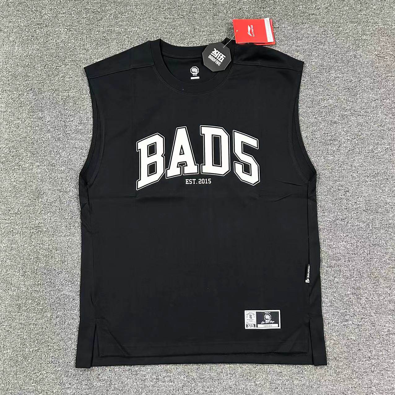 李宁夏季男款宽松版吸汗透气纯棉宽肩反伍休闲短袖T恤背心AVST033